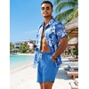 image:imageCOOFANDY Mens 7 Swim Trunks with Compression Liner Quick Dry 2 in 1 Bathing Suit Beach Swimwear Board Shorts with PocketsSea Blue