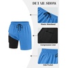 image:imageCOOFANDY Mens 7 Swim Trunks with Compression Liner Quick Dry 2 in 1 Bathing Suit Beach Swimwear Board Shorts with PocketsSea Blue