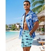 image:imageCOOFANDY Mens 7 Swim Trunks with Compression Liner Quick Dry 2 in 1 Bathing Suit Beach Swimwear Board Shorts with PocketsShark Green
