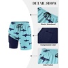 image:imageCOOFANDY Mens 7 Swim Trunks with Compression Liner Quick Dry 2 in 1 Bathing Suit Beach Swimwear Board Shorts with PocketsShark Green
