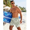 image:imageCOOFANDY Mens 7 Swim Trunks with Compression Liner Quick Dry 2 in 1 Bathing Suit Beach Swimwear Board Shorts with PocketsWhite Leaves