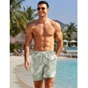 image:imageCOOFANDY Mens 7 Swim Trunks with Compression Liner Quick Dry 2 in 1 Bathing Suit Beach Swimwear Board Shorts with PocketsWhite Leaves
