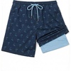 image:imageCOOFANDY Mens 7 Swim Trunks with Compression Liner Stretch Swimming Shorts with Zipper PocketsNavy  Palm Tree