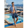 image:imageCOOFANDY Mens 7 Swim Trunks with Compression Liner Stretch Swimming Shorts with Zipper PocketsNavy  Palm Tree