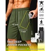 image:imageCOOFANDY Mens Athletic Running Shorts 7 9 Lightweight Quick Dry Drawstring Mesh Gym Shorts with Zipper PocketsArmy Green