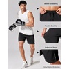 image:imageCOOFANDY Mens Athletic Running Shorts 7 9 Lightweight Quick Dry Drawstring Mesh Gym Shorts with Zipper PocketsBlack