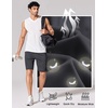 image:imageCOOFANDY Mens Athletic Running Shorts 7 9 Lightweight Quick Dry Drawstring Mesh Gym Shorts with Zipper PocketsDark Grey