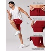 image:imageCOOFANDY Mens Athletic Running Shorts 7 9 Lightweight Quick Dry Drawstring Mesh Gym Shorts with Zipper PocketsFiery Red