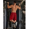 image:imageCOOFANDY Mens Athletic Running Shorts 7 9 Lightweight Quick Dry Drawstring Mesh Gym Shorts with Zipper PocketsFiery Red