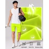 image:imageCOOFANDY Mens Athletic Running Shorts 7 9 Lightweight Quick Dry Drawstring Mesh Gym Shorts with Zipper PocketsFluorescent Green