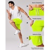 image:imageCOOFANDY Mens Athletic Running Shorts 7 9 Lightweight Quick Dry Drawstring Mesh Gym Shorts with Zipper PocketsFluorescent Green