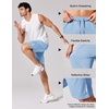 image:imageCOOFANDY Mens Athletic Running Shorts 7 9 Lightweight Quick Dry Drawstring Mesh Gym Shorts with Zipper PocketsLight Blue