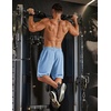 image:imageCOOFANDY Mens Athletic Running Shorts 7 9 Lightweight Quick Dry Drawstring Mesh Gym Shorts with Zipper PocketsLight Blue