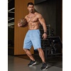 image:imageCOOFANDY Mens Athletic Running Shorts 7 9 Lightweight Quick Dry Drawstring Mesh Gym Shorts with Zipper PocketsLight Blue
