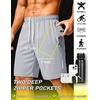 image:imageCOOFANDY Mens Athletic Running Shorts 7 9 Lightweight Quick Dry Drawstring Mesh Gym Shorts with Zipper PocketsLight Grey