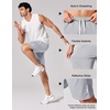 image:imageCOOFANDY Mens Athletic Running Shorts 7 9 Lightweight Quick Dry Drawstring Mesh Gym Shorts with Zipper PocketsLight Grey