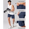 image:imageCOOFANDY Mens Athletic Running Shorts 7 9 Lightweight Quick Dry Drawstring Mesh Gym Shorts with Zipper PocketsNavy Blue