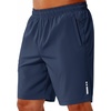image:imageCOOFANDY Mens Athletic Running Shorts 7 9 Lightweight Quick Dry Drawstring Mesh Gym Shorts with Zipper PocketsNavy Blue