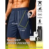 image:imageCOOFANDY Mens Athletic Running Shorts 7 9 Lightweight Quick Dry Drawstring Mesh Gym Shorts with Zipper PocketsNavy Blue