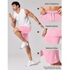image:imageCOOFANDY Mens Athletic Running Shorts 7 9 Lightweight Quick Dry Drawstring Mesh Gym Shorts with Zipper PocketsPink