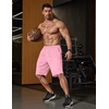 image:imageCOOFANDY Mens Athletic Running Shorts 7 9 Lightweight Quick Dry Drawstring Mesh Gym Shorts with Zipper PocketsPink