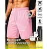image:imageCOOFANDY Mens Athletic Running Shorts 7 9 Lightweight Quick Dry Drawstring Mesh Gym Shorts with Zipper PocketsPink