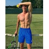 image:imageCOOFANDY Mens Athletic Running Shorts 7 9 Lightweight Quick Dry Drawstring Mesh Gym Shorts with Zipper PocketsRoyal Blue