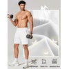 image:imageCOOFANDY Mens Athletic Running Shorts 7 9 Lightweight Quick Dry Drawstring Mesh Gym Shorts with Zipper PocketsWhite