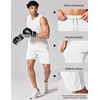 image:imageCOOFANDY Mens Athletic Running Shorts 7 9 Lightweight Quick Dry Drawstring Mesh Gym Shorts with Zipper PocketsWhite