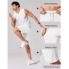 image:imageCOOFANDY Mens Athletic Running Shorts 7 9 Lightweight Quick Dry Drawstring Mesh Gym Shorts with Zipper PocketsWhite
