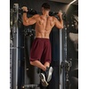 image:imageCOOFANDY Mens Athletic Running Shorts 7 9 Lightweight Quick Dry Drawstring Mesh Gym Shorts with Zipper PocketsWine Red