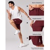 image:imageCOOFANDY Mens Athletic Running Shorts 7 9 Lightweight Quick Dry Drawstring Mesh Gym Shorts with Zipper PocketsWine Red