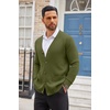 image:imageCOOFANDY Mens Cardigan Sweater Long Sleeve Lightweight Casual V Neck Button Down Knitted Sweater with PocketsArmy Green
