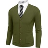 image:imageCOOFANDY Mens Cardigan Sweater Long Sleeve Lightweight Casual V Neck Button Down Knitted Sweater with PocketsArmy Green