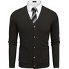 image:imageCOOFANDY Mens Cardigan Sweater Long Sleeve Lightweight Casual V Neck Button Down Knitted Sweater with PocketsBlack