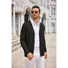 image:imageCOOFANDY Mens Cardigan Sweater Long Sleeve Lightweight Casual V Neck Button Down Knitted Sweater with PocketsBlack