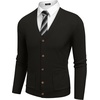 image:imageCOOFANDY Mens Cardigan Sweater Long Sleeve Lightweight Casual V Neck Button Down Knitted Sweater with PocketsBlack