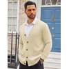 image:imageCOOFANDY Mens Cardigan Sweater Long Sleeve Lightweight Casual V Neck Button Down Knitted Sweater with PocketsCream