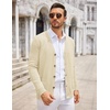 image:imageCOOFANDY Mens Cardigan Sweater Long Sleeve Lightweight Casual V Neck Button Down Knitted Sweater with PocketsCream