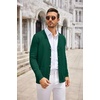 image:imageCOOFANDY Mens Cardigan Sweater Long Sleeve Lightweight Casual V Neck Button Down Knitted Sweater with PocketsDark Green