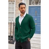 image:imageCOOFANDY Mens Cardigan Sweater Long Sleeve Lightweight Casual V Neck Button Down Knitted Sweater with PocketsDark Green