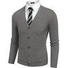 image:imageCOOFANDY Mens Cardigan Sweater Long Sleeve Lightweight Casual V Neck Button Down Knitted Sweater with PocketsGrey