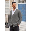 image:imageCOOFANDY Mens Cardigan Sweater Long Sleeve Lightweight Casual V Neck Button Down Knitted Sweater with PocketsGrey