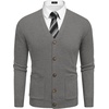 image:imageCOOFANDY Mens Cardigan Sweater Long Sleeve Lightweight Casual V Neck Button Down Knitted Sweater with PocketsGrey