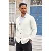 image:imageCOOFANDY Mens Cardigan Sweater Long Sleeve Lightweight Casual V Neck Button Down Knitted Sweater with PocketsIvory