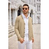 image:imageCOOFANDY Mens Cardigan Sweater Long Sleeve Lightweight Casual V Neck Button Down Knitted Sweater with PocketsKhaki