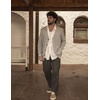 image:imageCOOFANDY Mens Cardigan Sweater Long Sleeve Lightweight Casual V Neck Button Down Knitted Sweater with PocketsLight Grey