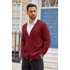 image:imageCOOFANDY Mens Cardigan Sweater Long Sleeve Lightweight Casual V Neck Button Down Knitted Sweater with PocketsWine Red