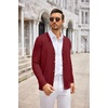 image:imageCOOFANDY Mens Cardigan Sweater Long Sleeve Lightweight Casual V Neck Button Down Knitted Sweater with PocketsWine Red