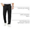 image:imageCOOFANDY Mens Casual Chino Pants Elastic Waist Lightweight Trousers ClassicFit Business Dress Pants with PocketsBlack